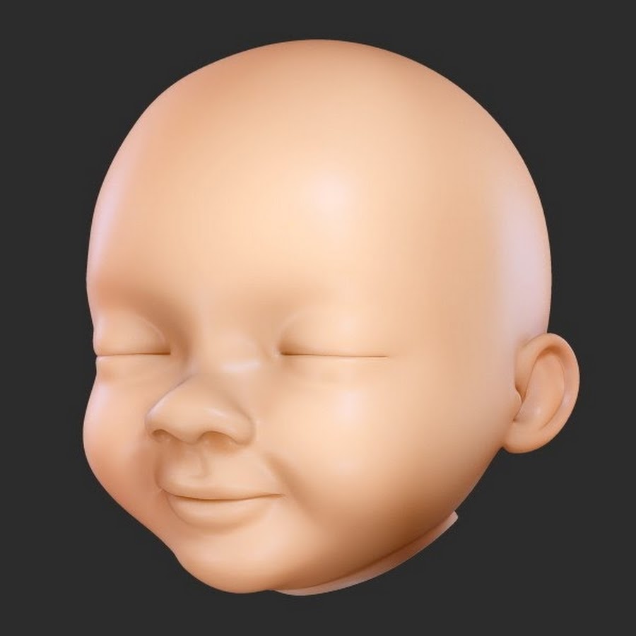 Голова пупса. 3d голова. 3д модель головы ребенка.
