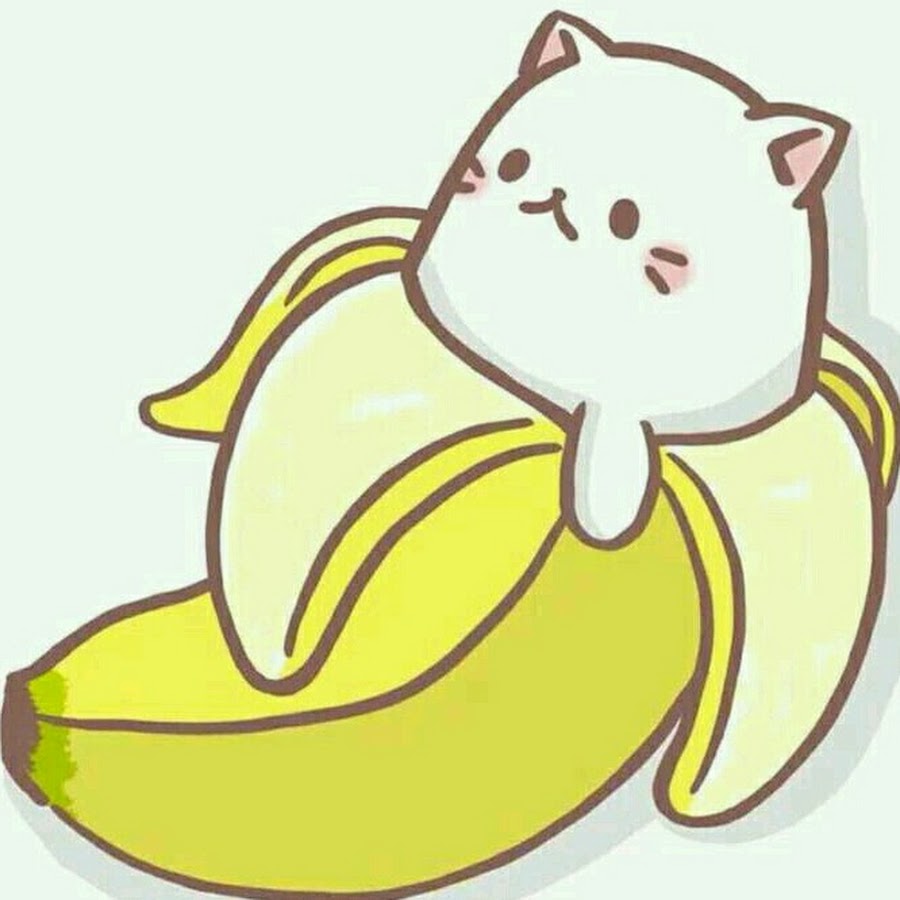 Котик в банане рисунок