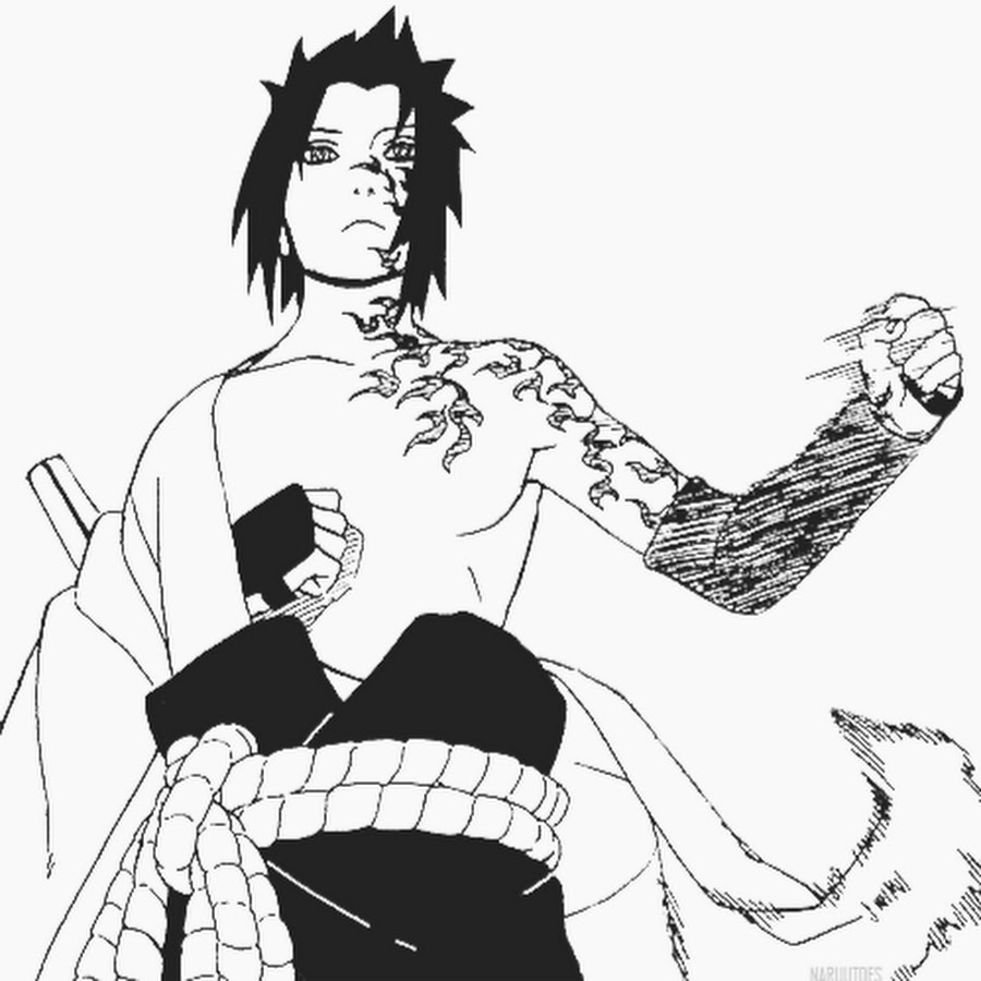 Проклятая печать саске эскиз