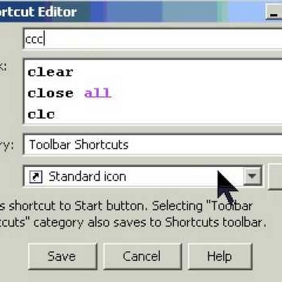 Add shortcut. Matlab - shortcut что это.