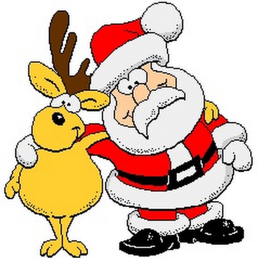 Веселый дед Мороз и олень