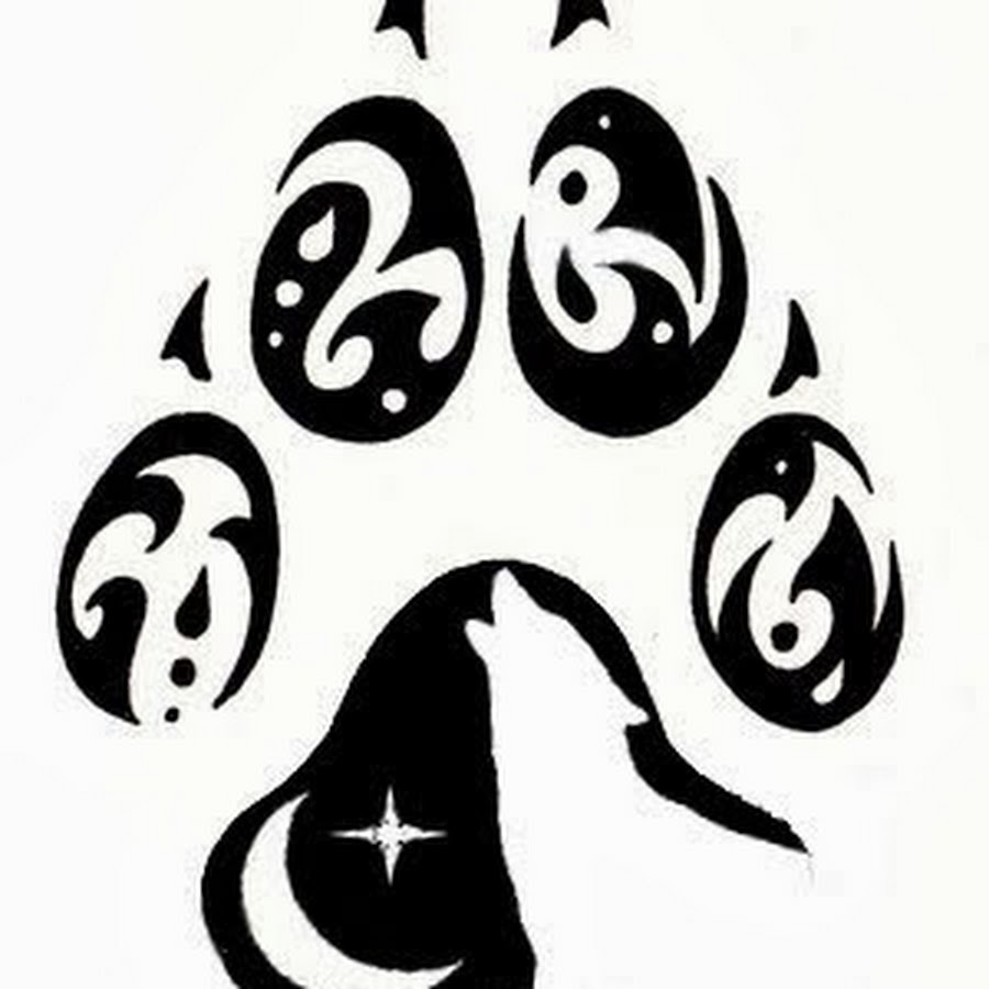 Тату след волка эскиз