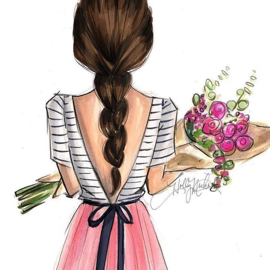 Картинка на торт девушка со спины