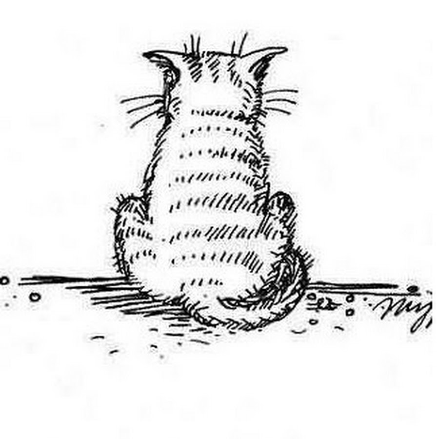 Обиженный котик рисунок