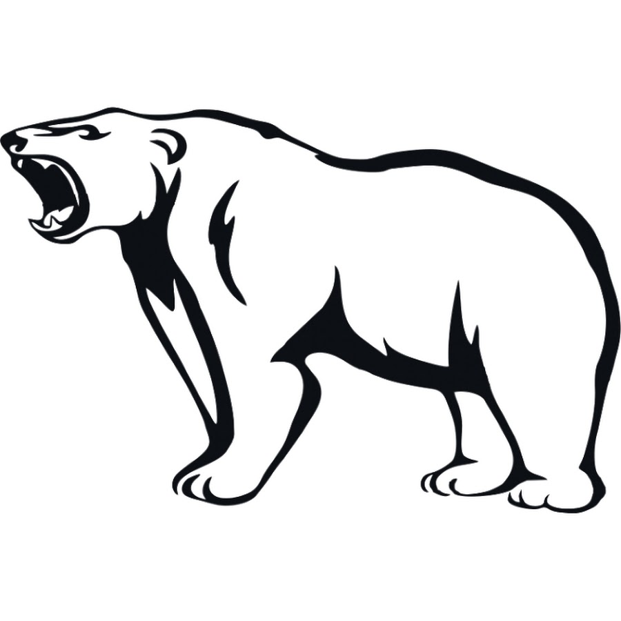 Белый медведь черно белый эскиз