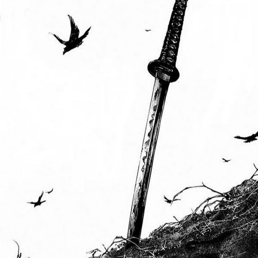 Эскизы тату катана с сакурой