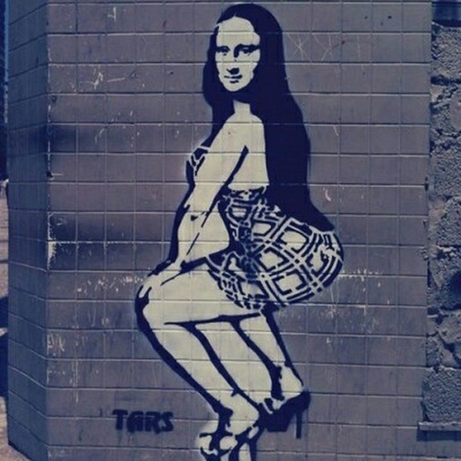 Картина Мона Лиза с граффити