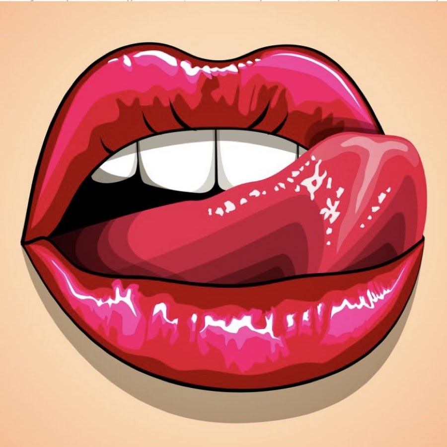 Стикер губы с языком