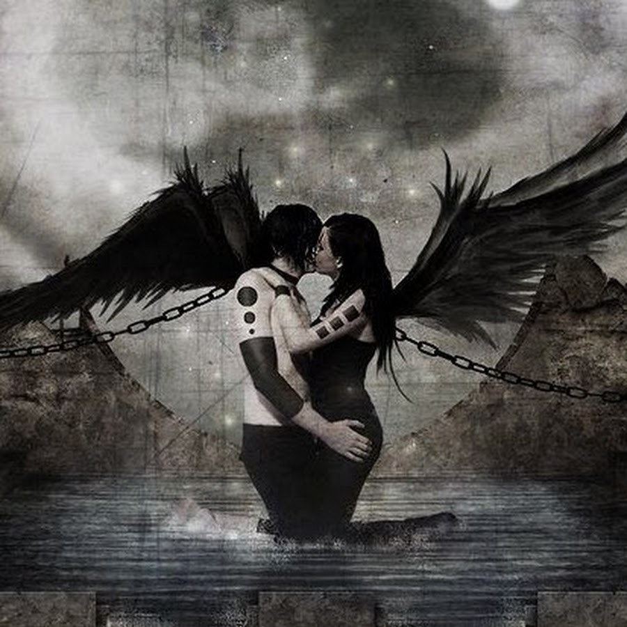 Ангел влюбился в демона. Влюбленные ангелы. Демон страсти. Парень и девушка с крыльями. Любовь двух демонов.