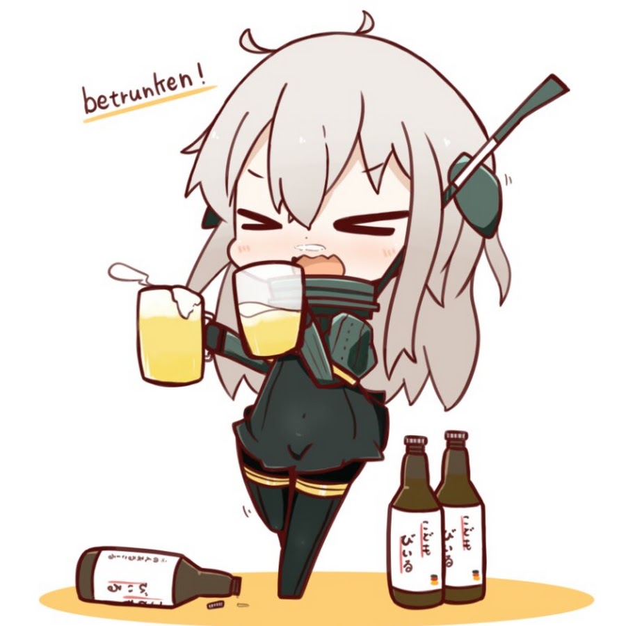 Аниме тян с пивом