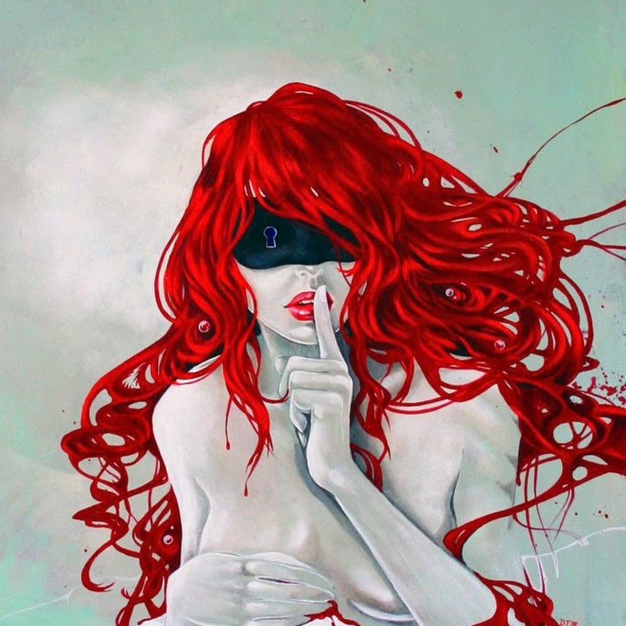 Рыжая девушка со спины рисунок