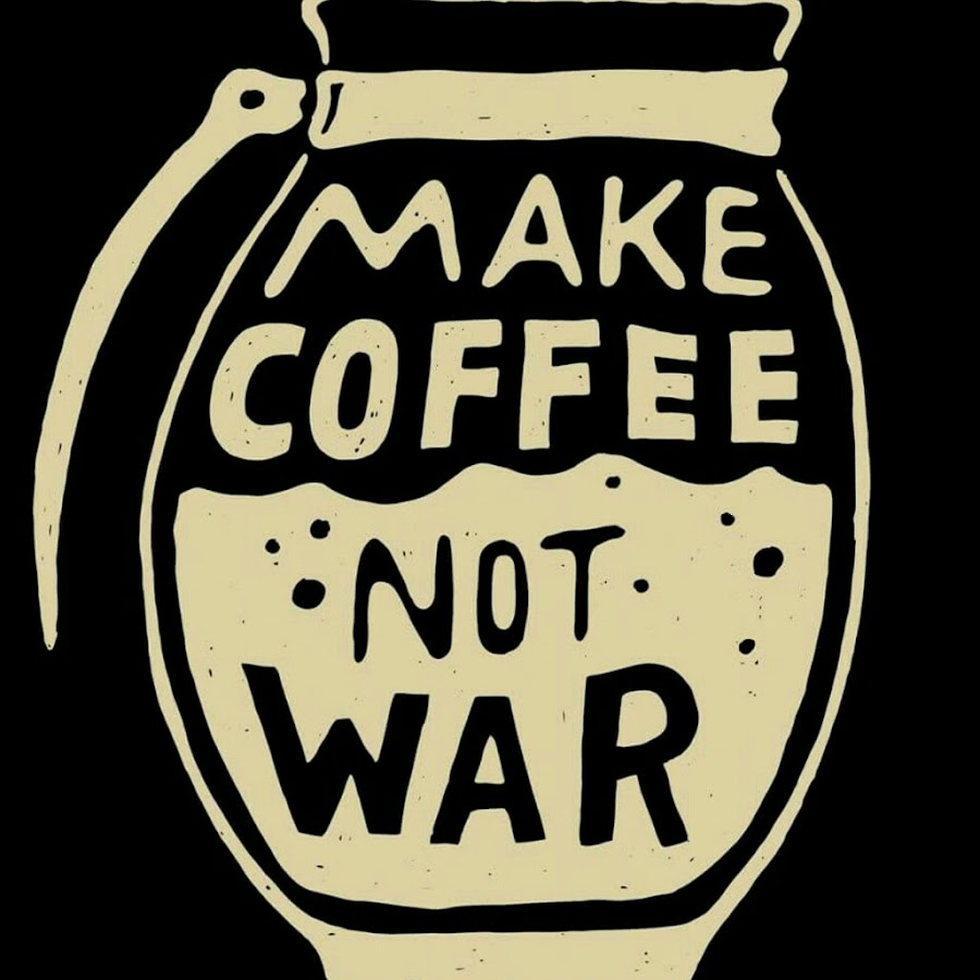 Постер make Coffee not War. Кофе прикол.