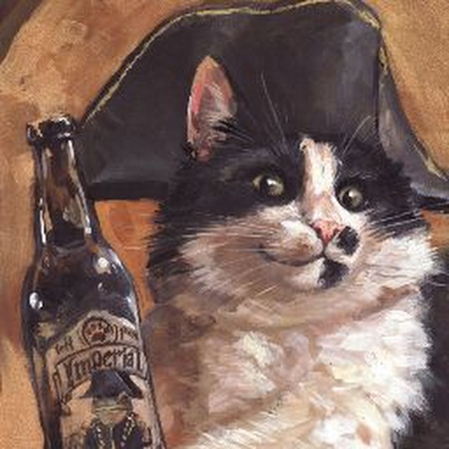 Кот с бутылкой