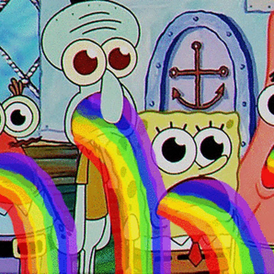 Спанч боб и радуга картинка