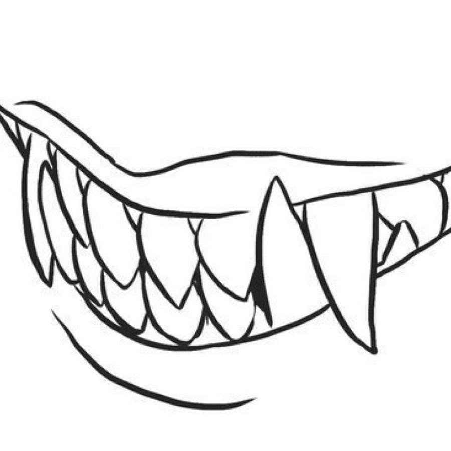 Эскиз тату челюсти