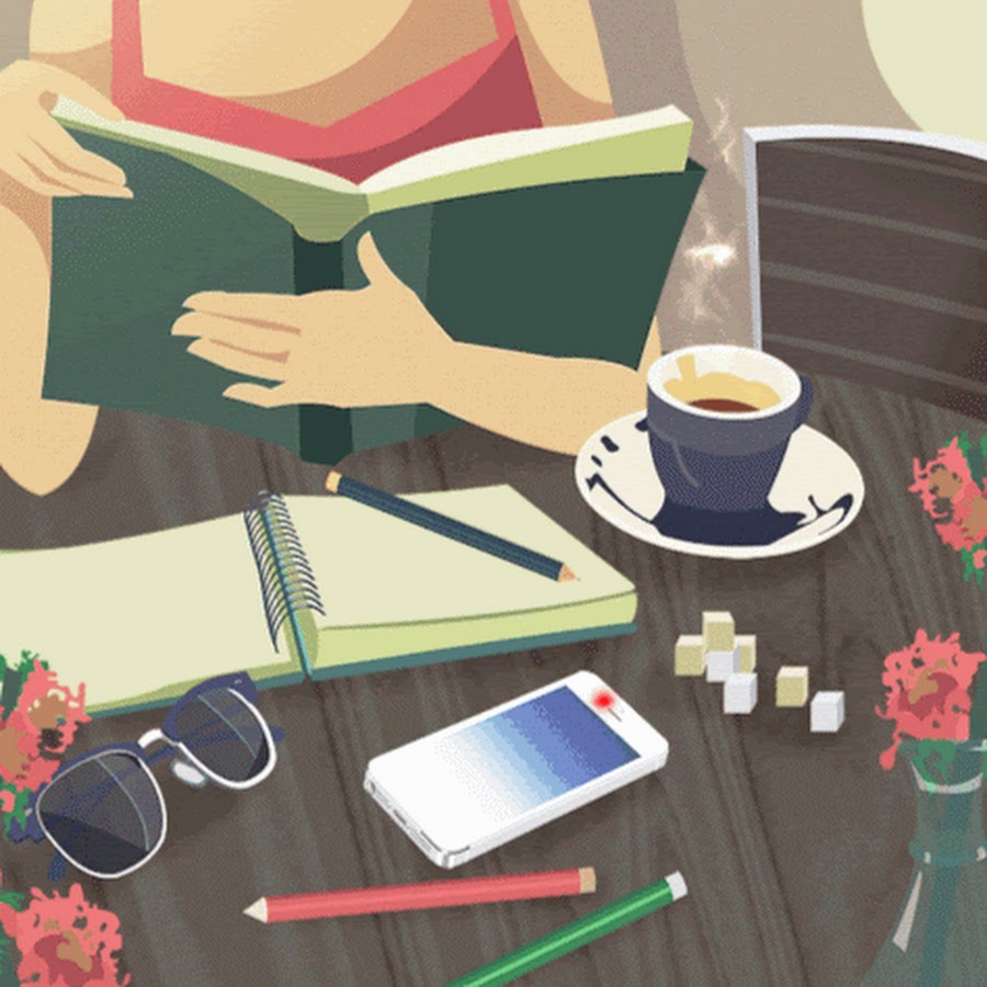 Девушка с книгой анимация