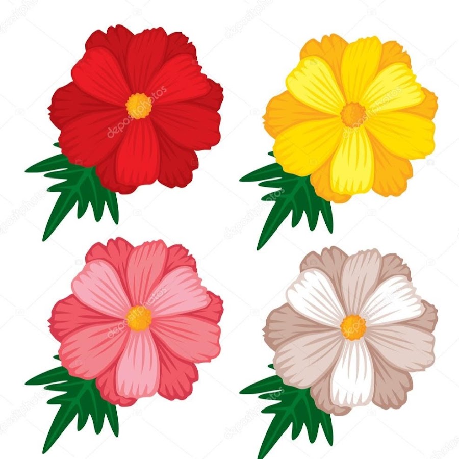 Цветы для вырезания разноцветные весенние