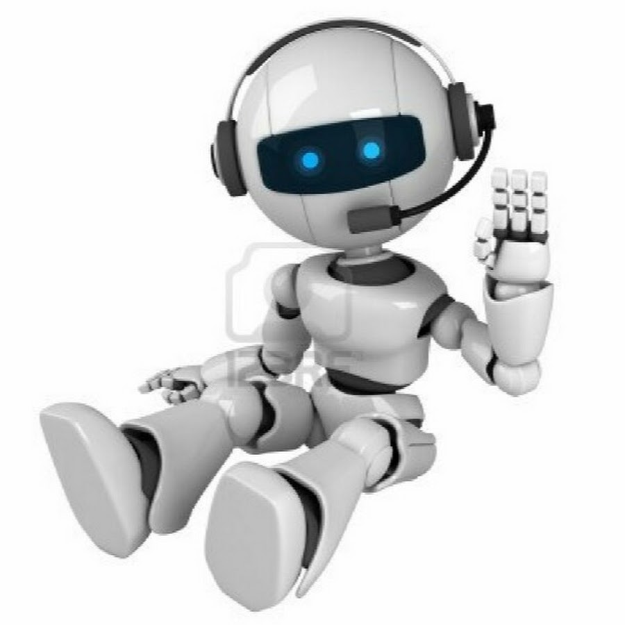 Робот на прозрачном фоне для презентации