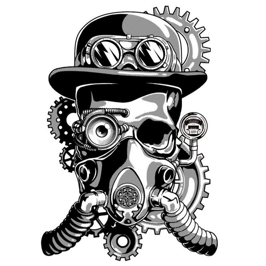 Череп в противогазе рисунок