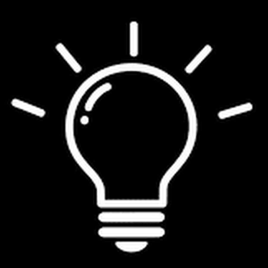 Рисунок лампочки на черном фоне