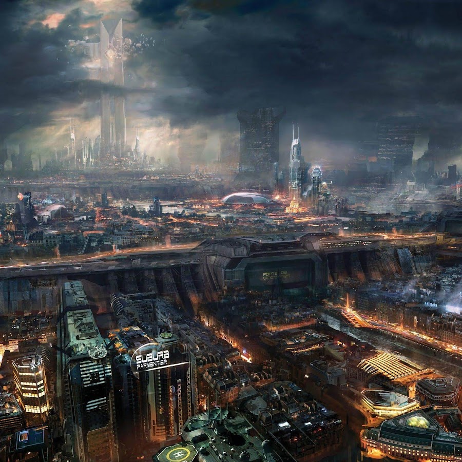 Город завод Sci Fi