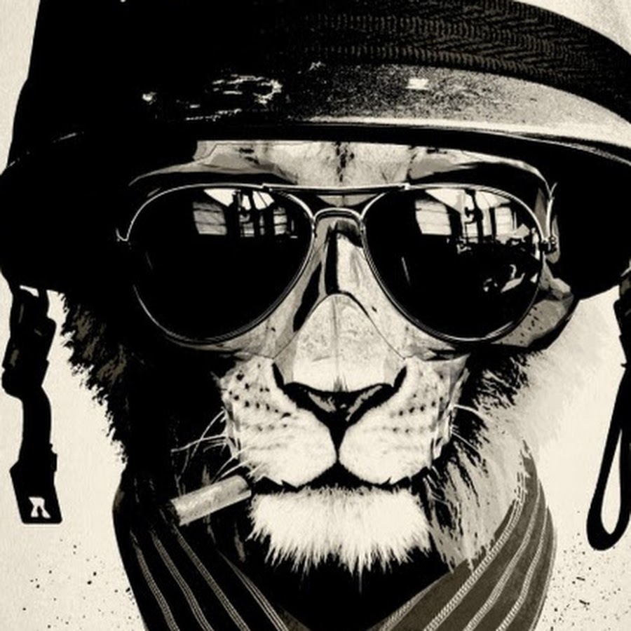 Лев в очках рисунок