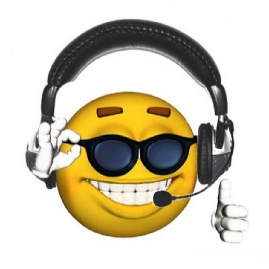 Смайлик в наушниках картинки