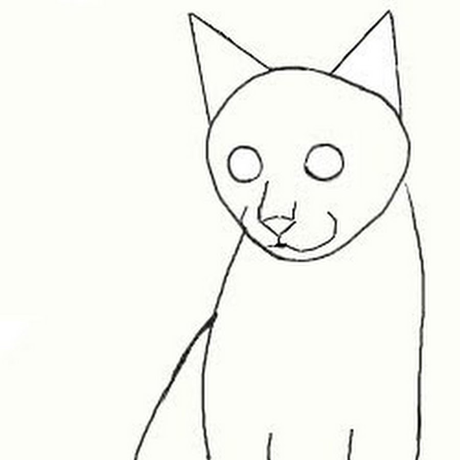 Картинки сидящего кота для срисовки