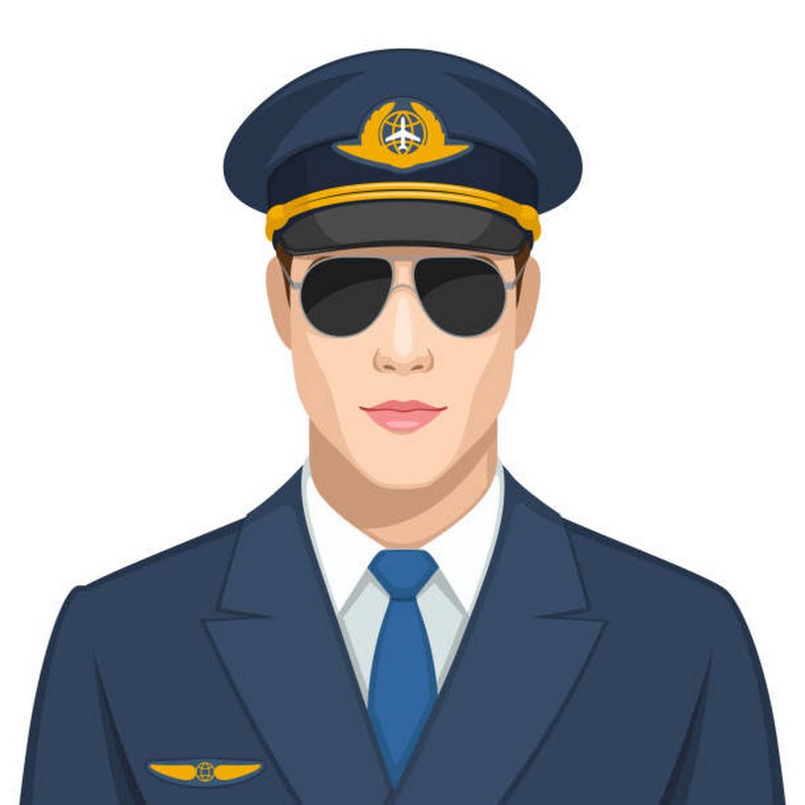 Летчик на белом фоне