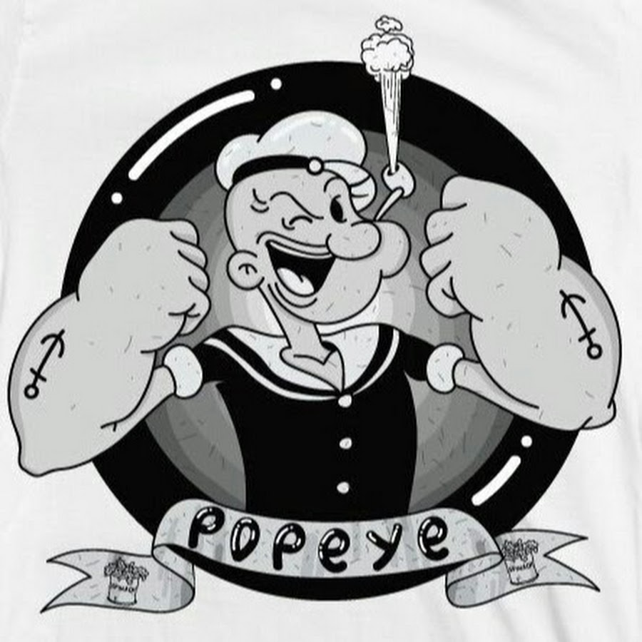 Папай моряк эскиз тату