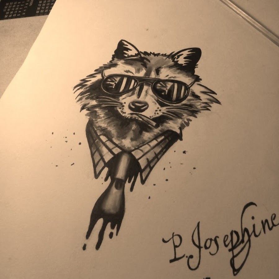 Эскизы тату с енотом