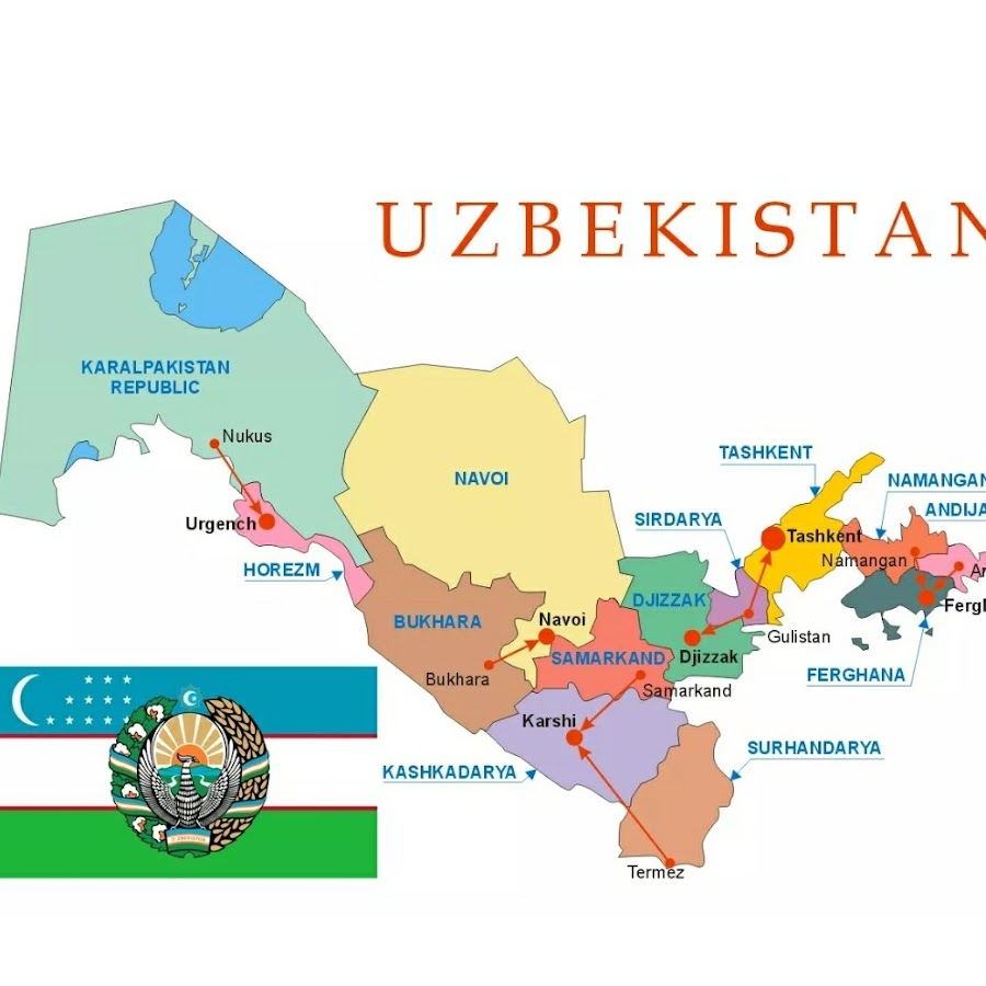 Харита узбекистан карта