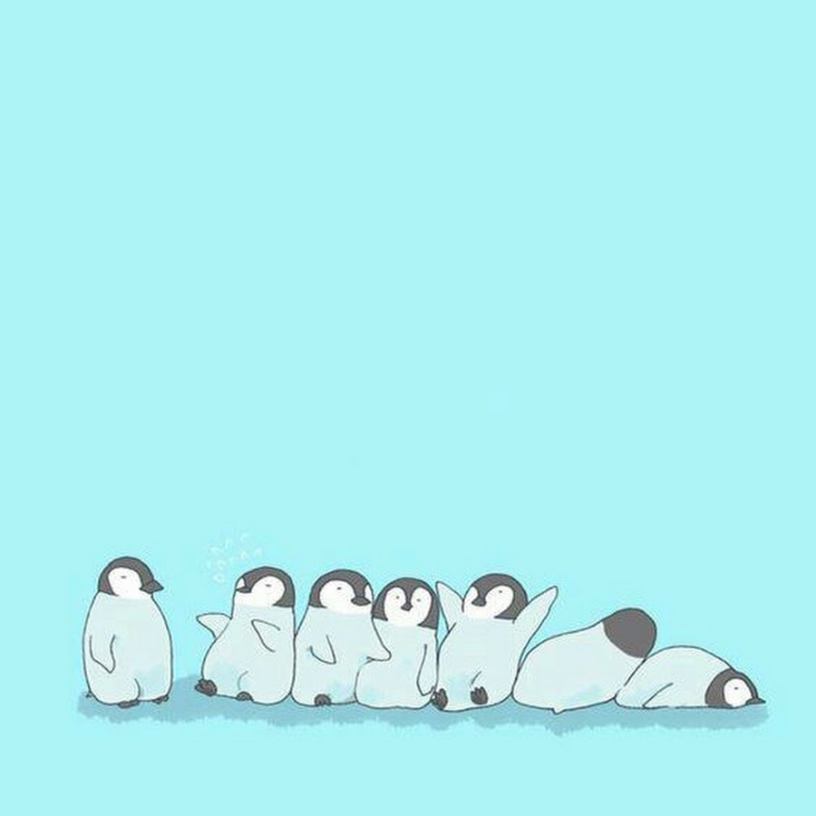 Милый фон с пингвинами