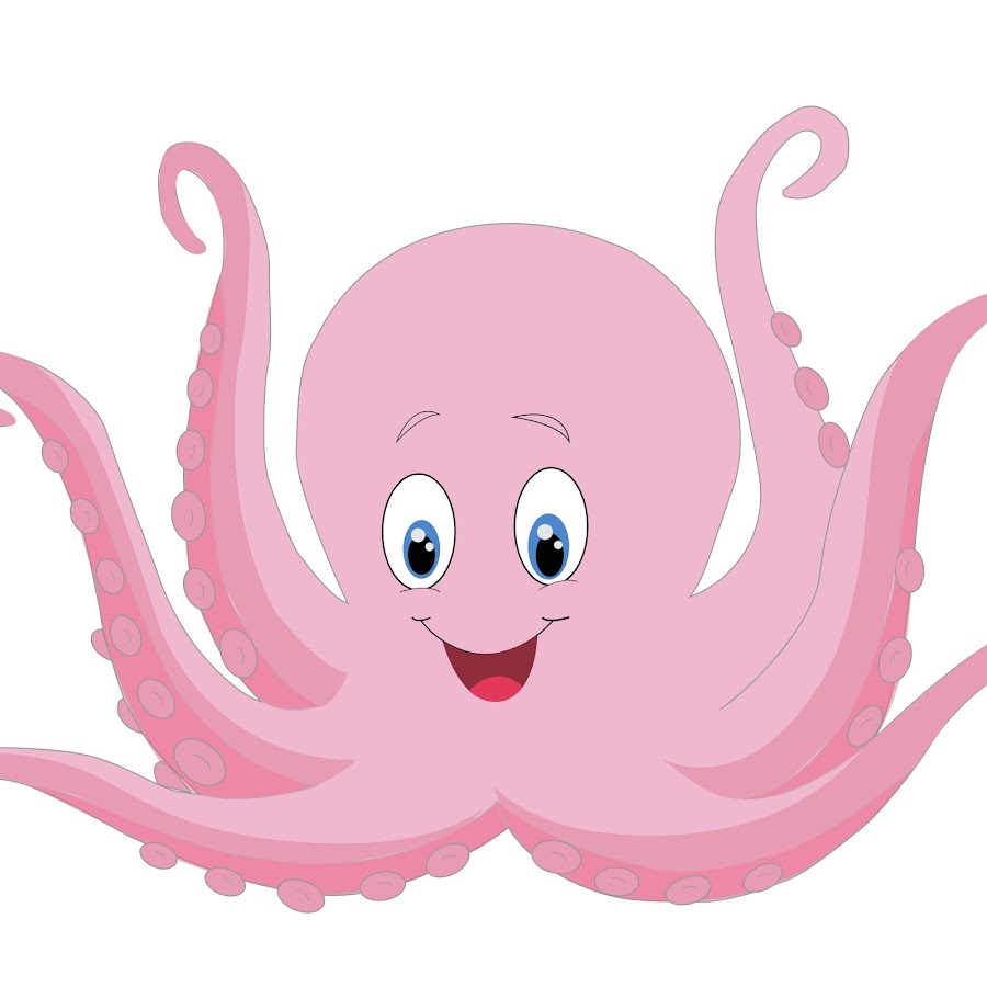 Иллюстрация розовый осьминог