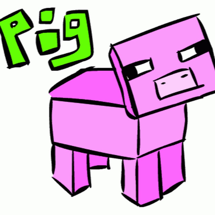 Рисунок свинки из майнкрафта