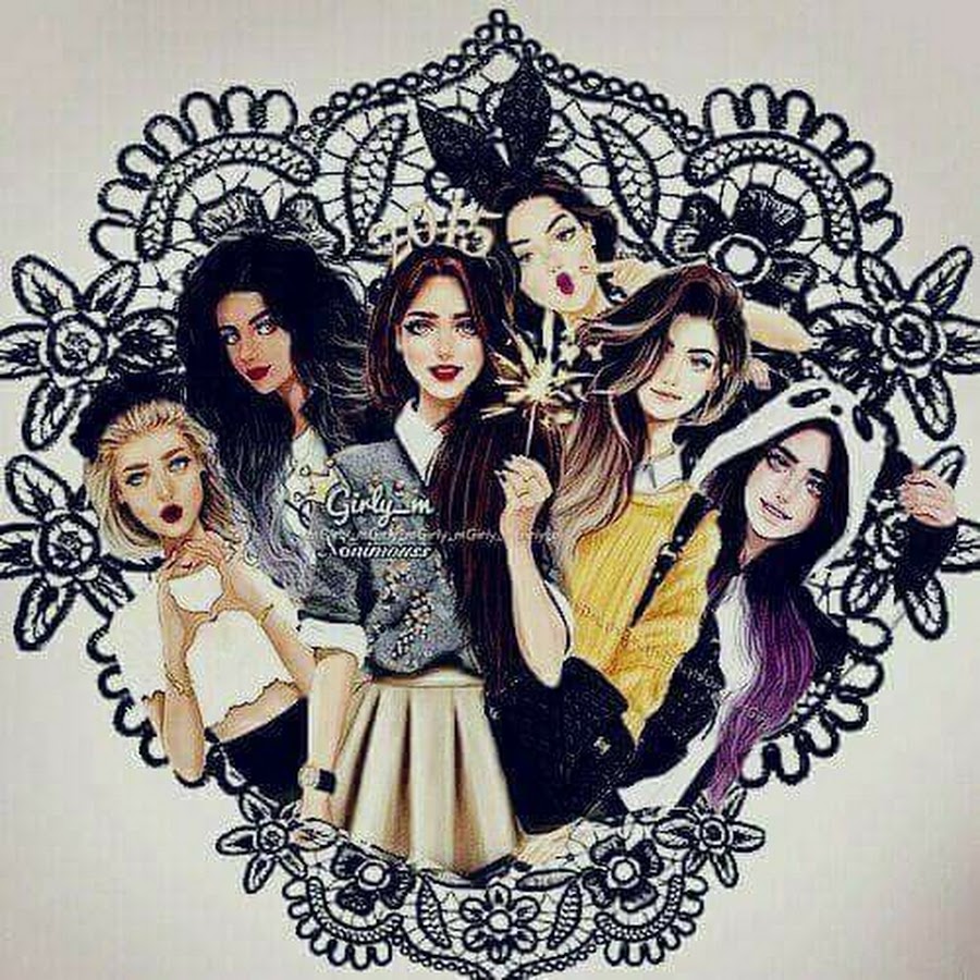 раскраски девушки. подростковый стиль рисования. картинка много девочек. принцессы дисней подруги. 4д арты.