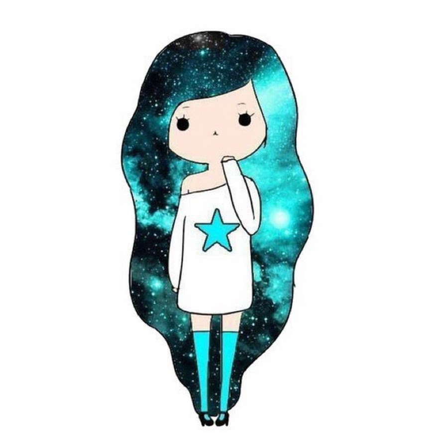 Девочка с волосами космоса
