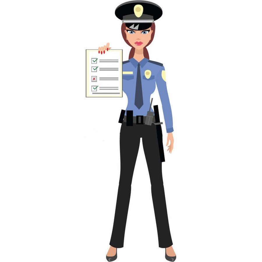 Мультяшная женщина полицейский