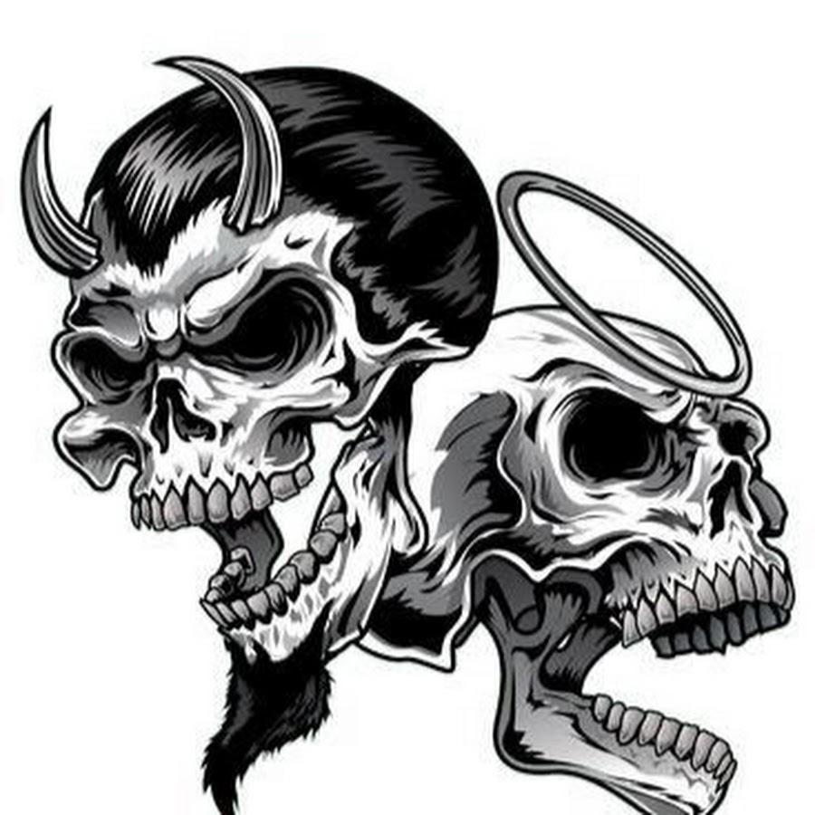 Эскиз тату на шею череп