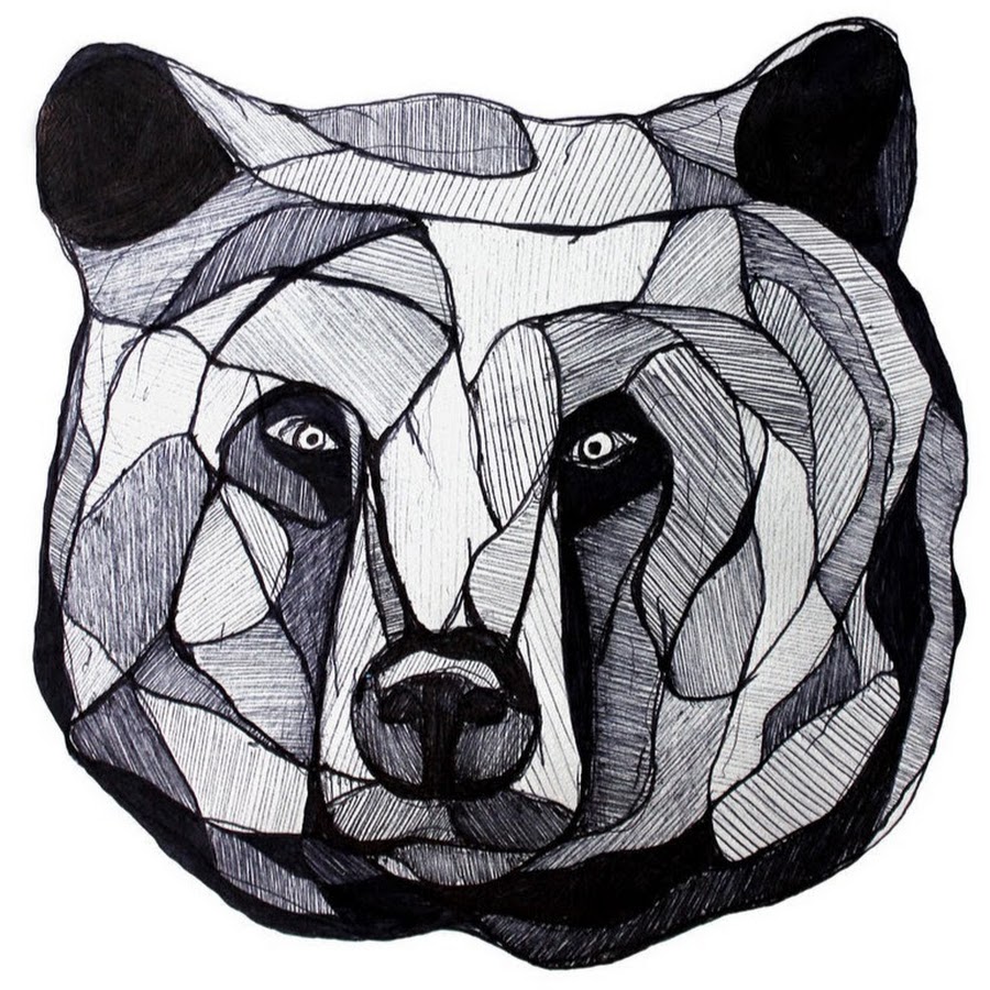 Стилизованный медведь рисунок