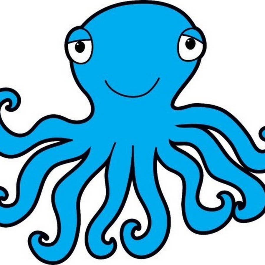 Какого цвета осьминог рисунок для детей