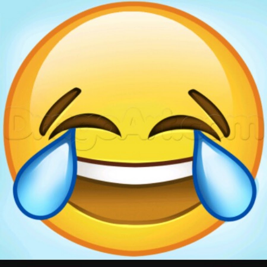 Смеющийся смайлик со слезами картинка