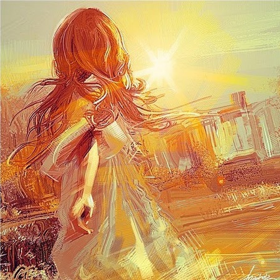 Девушка рыжая рисунок со спины