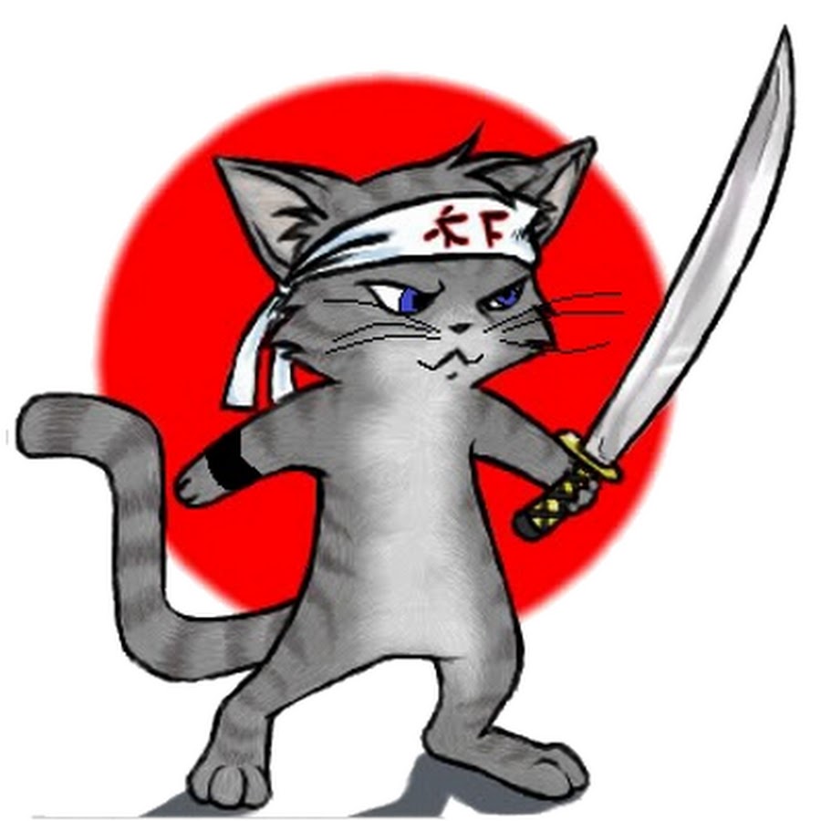 Кот с ножом картинка