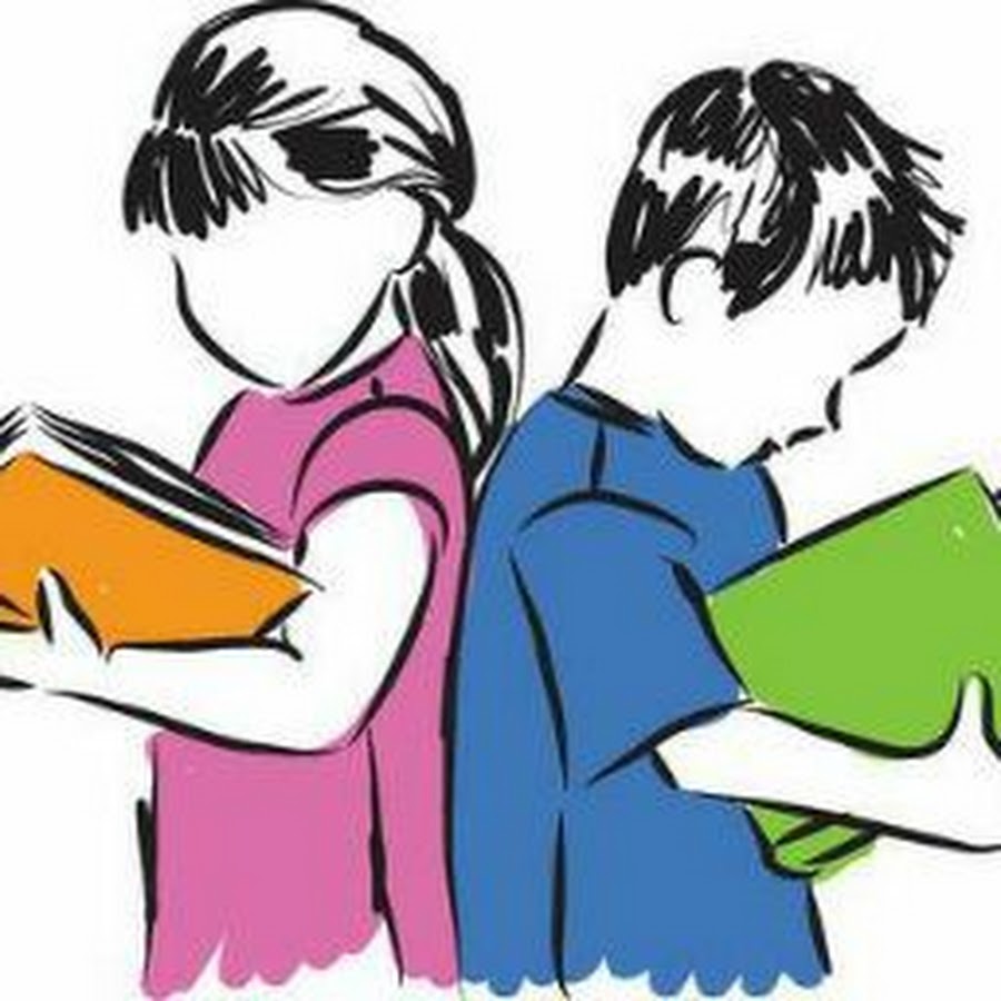 Подросток читает книгу рисунок
