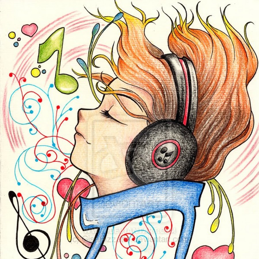Рисунки связанные с музыкой легкие