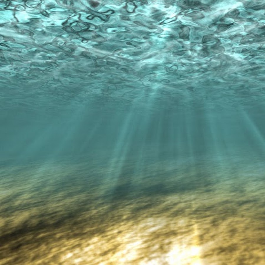 Вода на жирной поверхности. В толще воды. Речное дно. Дно океана. Под водой.