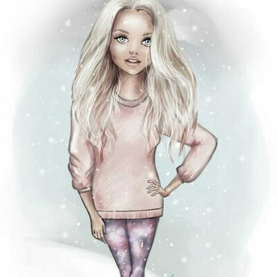 Девушка блондинка на аву рисунок