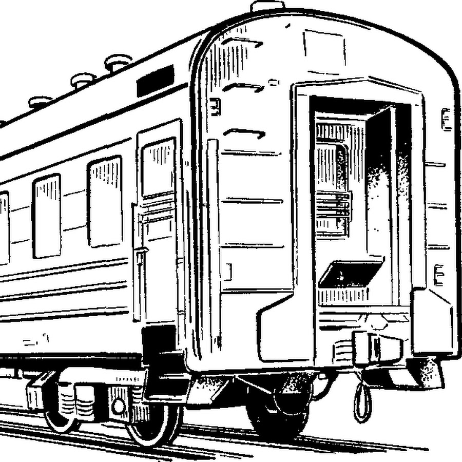 Рисунок поезда черно белый