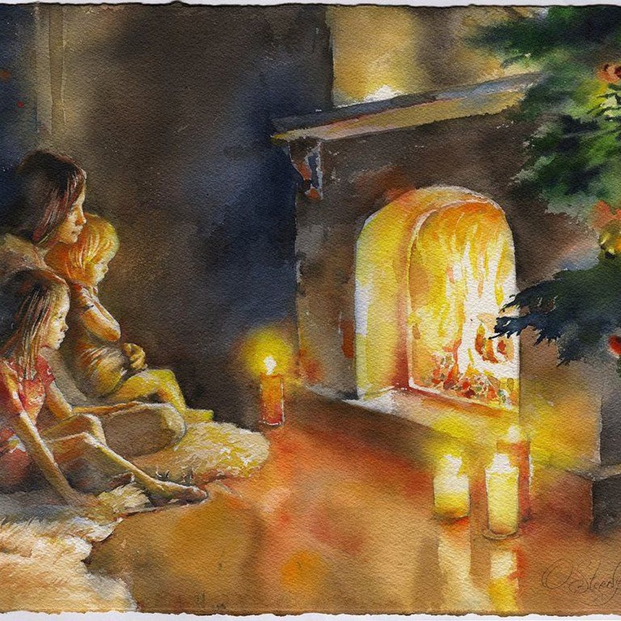 Как нарисовать камин карандашом